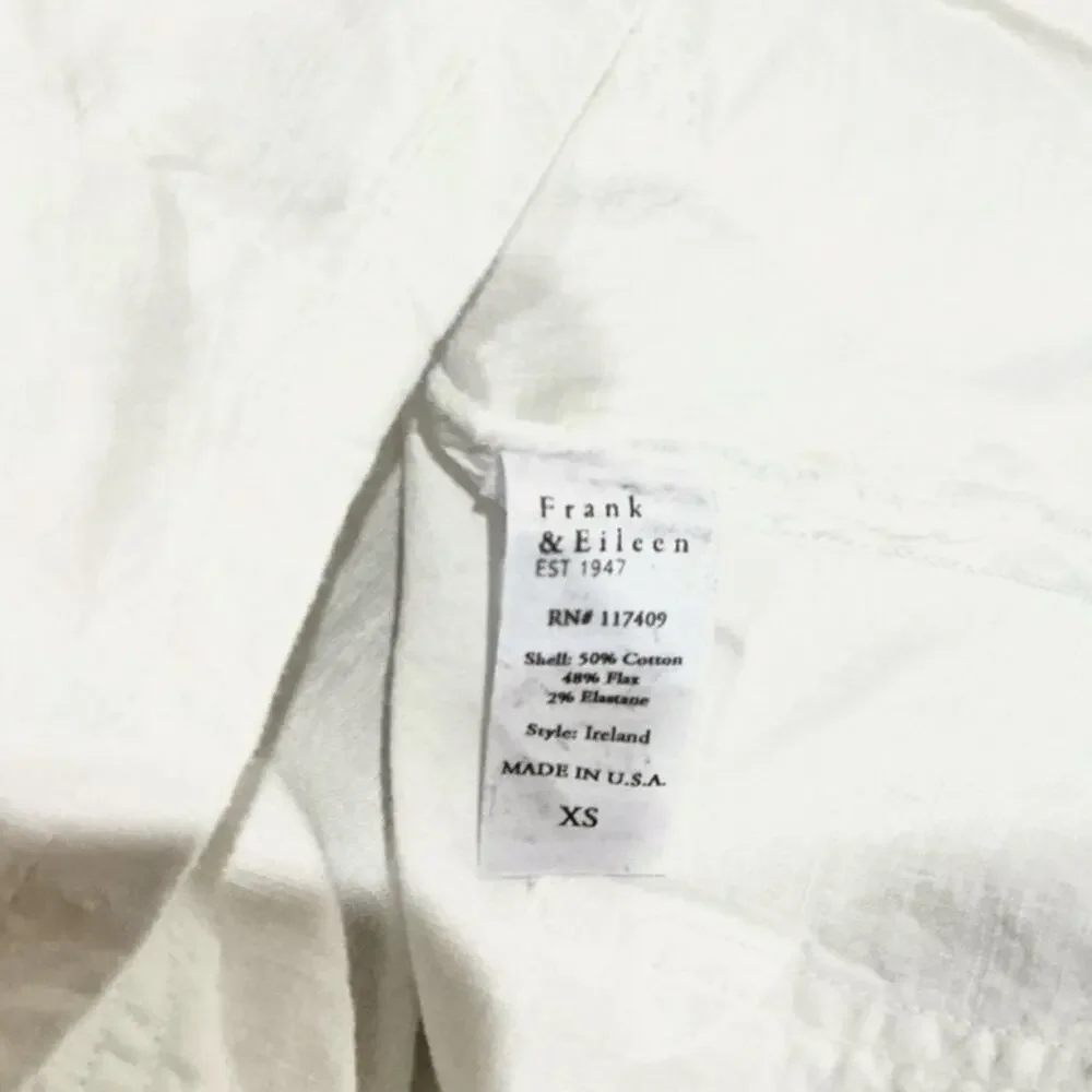 Frank & Eileen Ireland Playsuit Linen Romper Long Sleeve White Size XS - Picture 8 of 8
